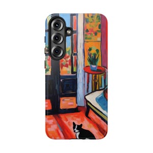 Custodia colorata per telefono: custodia con stampa artistica ispirata a Matisse, design astratto moderno con finitura stampata liscia immagine 9