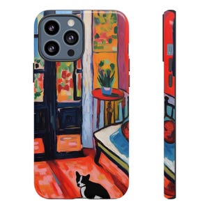 Custodia colorata per telefono: custodia con stampa artistica ispirata a Matisse, design astratto moderno con finitura stampata liscia immagine 14