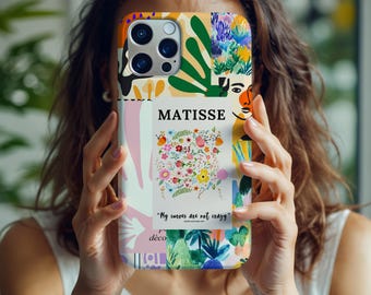 Custodia per iPhone con motivo Matisse Art, motivo astratto ritagliato, stile francese
