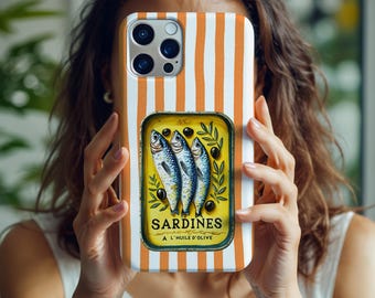Telefoonhoesje Sardines, olijftakkunst, Provence Tin Design