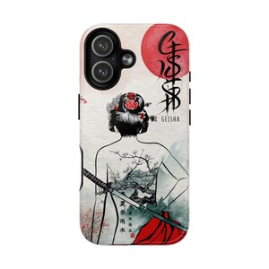 MagSafe Japans telefoonhoesje Geisha Tattoo, Samurai Katana Art afbeelding 7