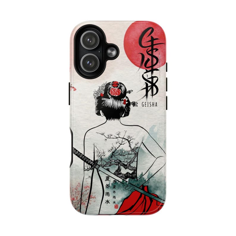 MagSafe Japans telefoonhoesje Geisha Tattoo, Samurai Katana Art afbeelding 7