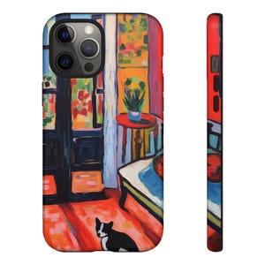 Custodia colorata per telefono: custodia con stampa artistica ispirata a Matisse, design astratto moderno con finitura stampata liscia immagine 15