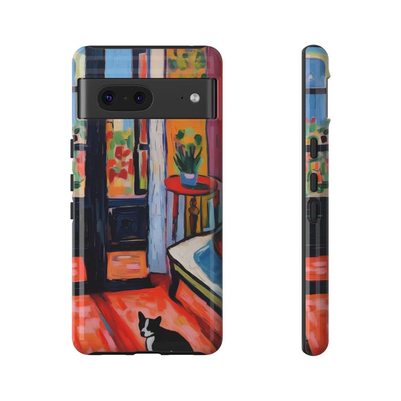 Custodia colorata per telefono: custodia con stampa artistica ispirata a Matisse, design astratto moderno con finitura stampata liscia immagine 20