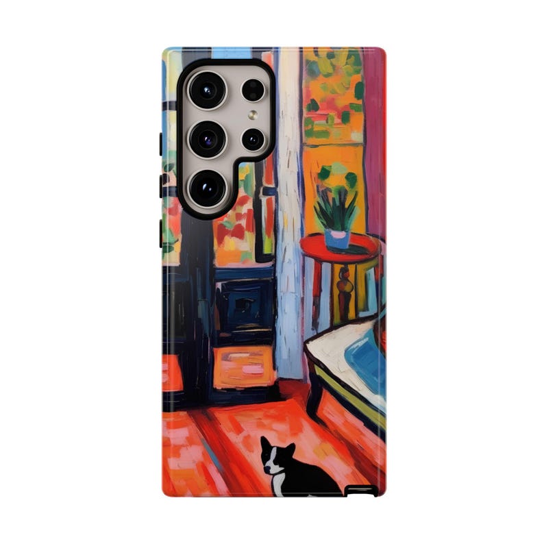 Custodia colorata per telefono: custodia con stampa artistica ispirata a Matisse, design astratto moderno con finitura stampata liscia immagine 16