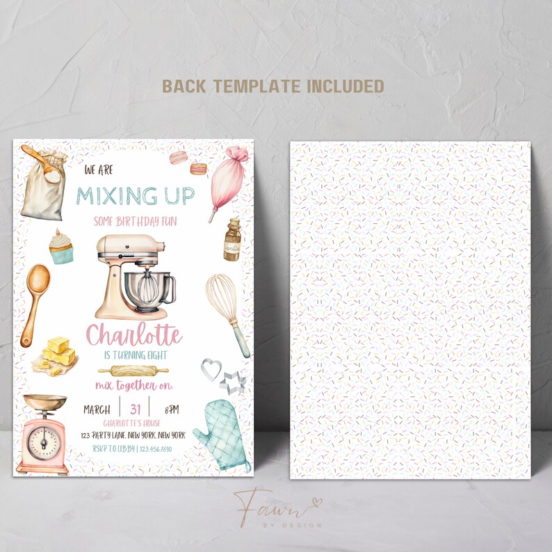 Editable Baking Birthday Invitation: Cooking Party Invite (digital) - Etsy