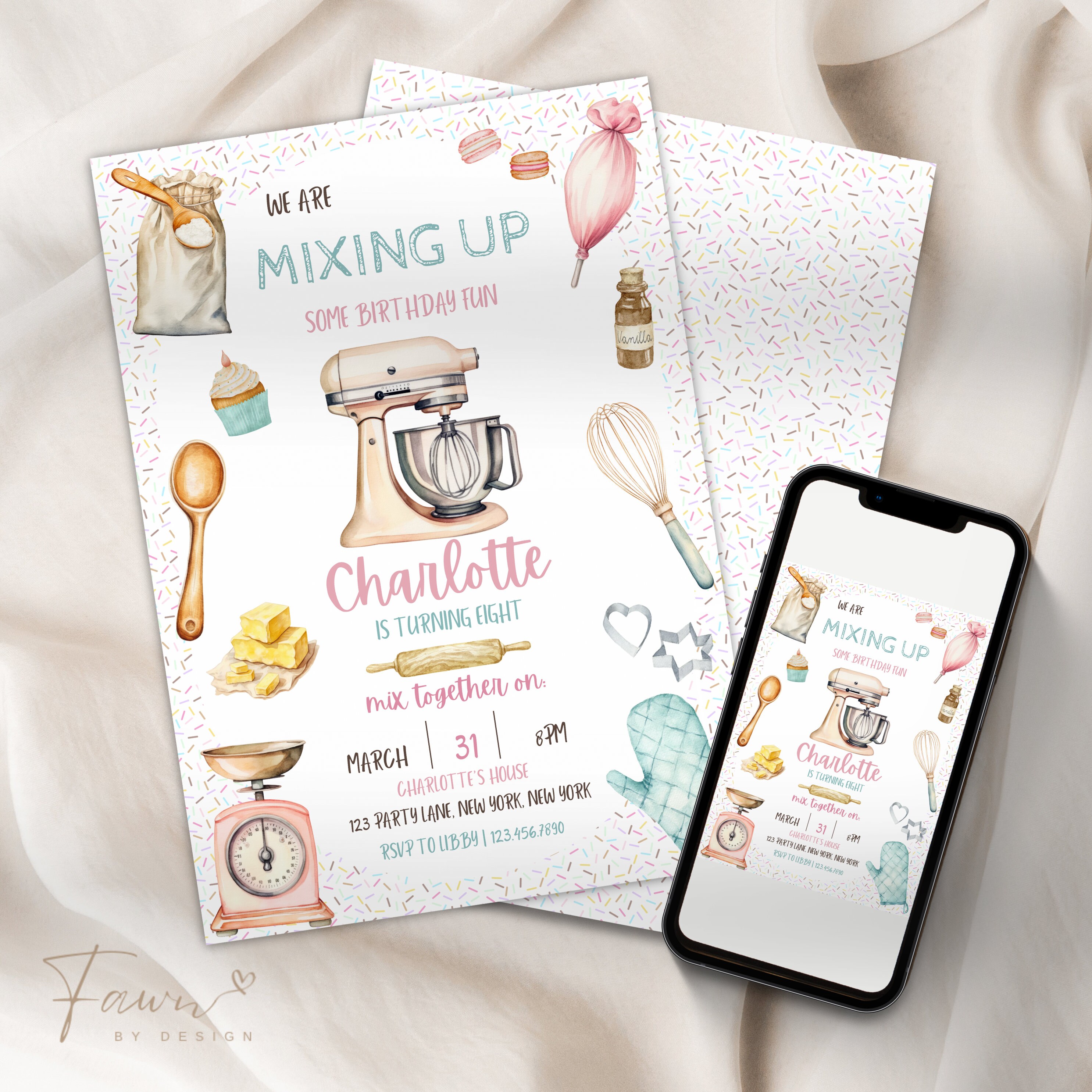 Editable Baking Birthday Invitation: Cooking Party Invite (digital) - Etsy