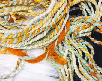 Fools Gold Colorway 100% Merino Handspun Art Yarn for Tapestry Weaving and Felting