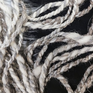 100% Natural Undyed Handspun Lonk, Herdwick, and Merino Art Yarn for Tapestry Weaving and Felting