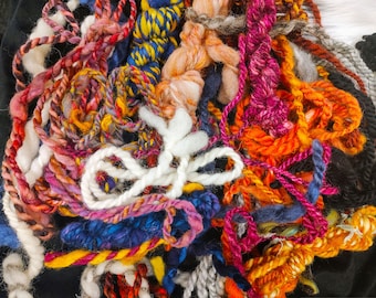 Handspun art yarn small bits grab bag