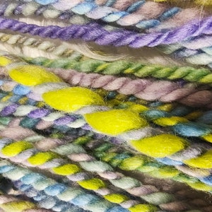 Meadow Moments 2 Merino and Silk Handspun Art Yarn for Weaving, Felting, Knit, and Crochet