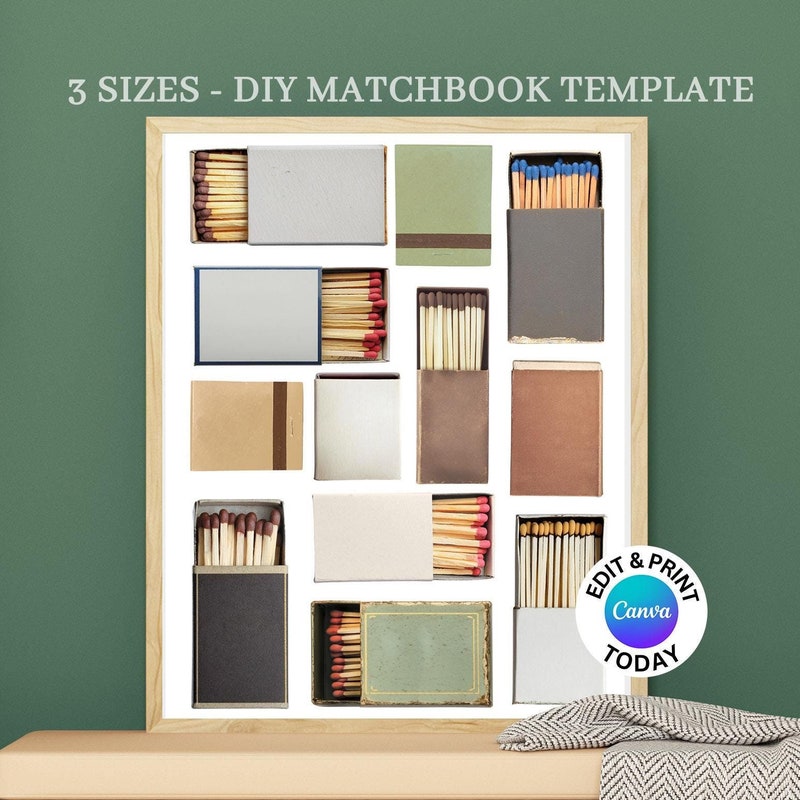 Canva Matchbook Template Etsy Canva Matchbook Template Etsy
