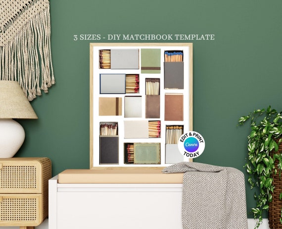 Blank Matchbook Template Canva Matchbox Template for Guys Matchbox Art Template for Boyfriend Match Box template DIY Art print Matchbook