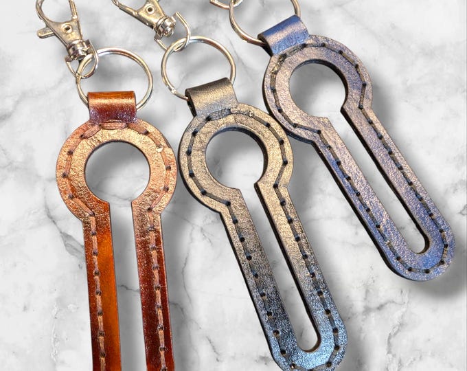 Handmade Leather Dog Poo Bag Holder Keyring