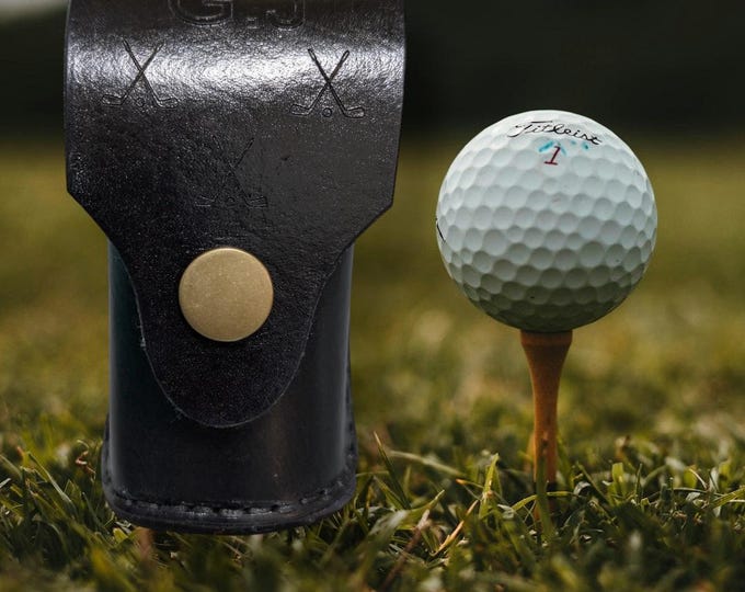 Handmade Leather Golf Ball Holder (2 Balls)