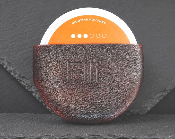 Leather Nicotine Gum Pouch, Chewing Gum Holder Belt Case, Personalised Leather Pouch, Handmade Everyday Carry Gift