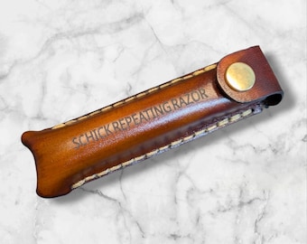 Handmade Leather Schick Repeating Razor Cover – Vintage Wet Shaving Accessory