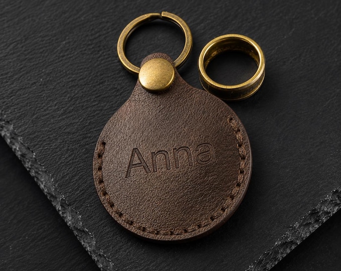 Handmade Leather Ring Pouch Keyring – Personalized Ring Holder