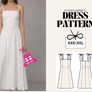 Midi Dress Sewing Pattern| Slit Dress Sewing Pattern| Milkmaid Dress| Summer Dress| Woman's Dress Patterns| PDF Digital Pattern