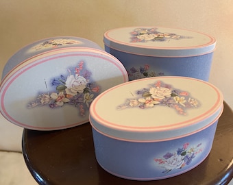 Set of 3 Valerie Pfeiffer Design Tin Boxes Exceptional !