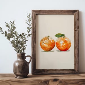 Disco oranje paar print, funky fruit muurkunst, retro keukendecor, barwagen esthetiek, poster citrus eten, groovy boho-kunstwerk, uniek cadeau
