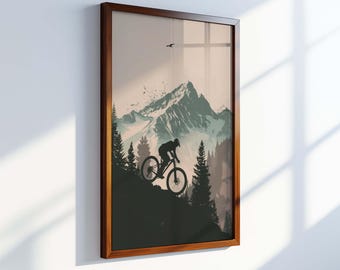 Mountain Bike Art Print: Downhill Cycling Poster (Digital Download)
