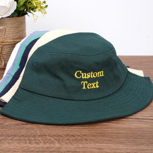Custom Text Embroidery Bucket Hat,Personalized Logo Design Bucket Hat,Bachelorette Party,Custom Gift for Her,Custom Summer Hat,Womens Hat