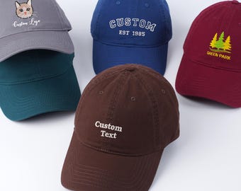 Personalisierter Text Gestickter Hut, Benutzerdefinierte Papa Hut, Gruppenlogo Baseballmütze, Geschenk für Papa Mutter, Geschenk für Braut, Bachelorette, Weihnachtsgeschenk