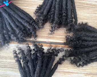 Curly ends human hair loc extensions-10 locs per bundle