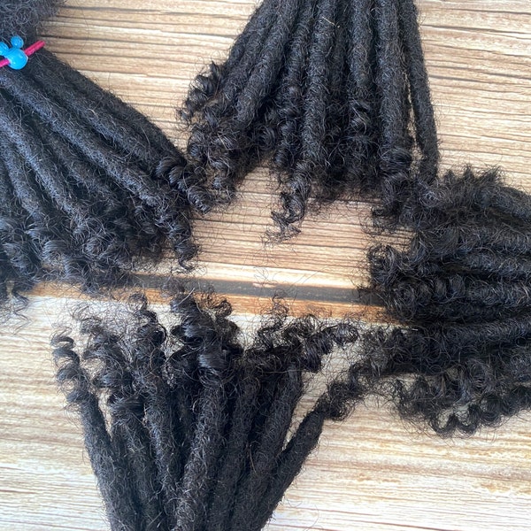 Curly ends human hair loc extensions-10 locs per bundle