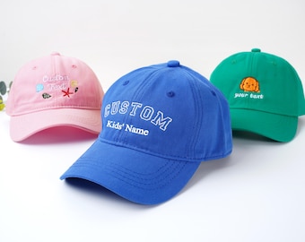 Personalizowana czapka dziecięca, spersonalizowana czapka z daszkiem z napisem/logo, czapka z imieniem, letnia czapka, czapka dla dzieci, prezent na przyjęcie dla dziecka, spersonalizowane prezenty urodzinowe dla syna i córki