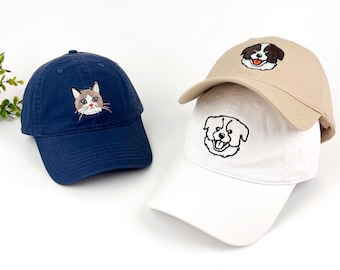 Personalized Embroidered Pet Hat with Pet Photo,CustomPet Hat,Custom Dog Baseball Cap,Custom Cat Hat,Pet Lovers Hat,Dog Mom Gift