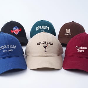 Custom Embroidered Hat , Personalized Dad Cap , Embroidery