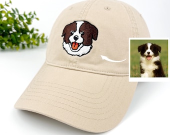 Personalized Hat With Pet Photo and Name, Custom Pet Baseball hat, Pet Portrait Hat, Gifts for Pet Lover, dog mom gift ,Personalized Cat Hat
