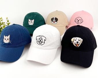 Custom Embroidered Pet Hat with Pet Photo, Personalised Pet Cap,Custom Dog Baseball Cap,Custom Cat Hat,Pet owners gift ideas,Dog Mom Hat