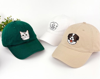 Custom Embroidered Dog Cap Using Pet Photo,Personalized Dog Portrait Hat,Custom Dog Baseball Cap,Custom Cat Hat,Custom Pet Hat,Dog Mom Gift