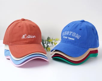 Customized kids hats,Name/logo Embroidered Baseball Caps,Personalised Children's Hat,Custom Hats,Kids Party Gift,Birthday Gifts for Boy/Girl