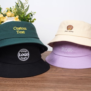 Custom Bucket hats,Text/Logo Embroidered,Personalized Bucket Hat, Group, Bachelorette Party Favors,Gift for Her,Custom Summer Hat,Womens Hat