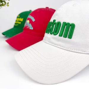 Gorra bordada con texto personalizado, gorra con logotipo, letras en relieve, gorra unisex para papá, gorra de béisbol personalizada, gorra de hermandad, regalo para él o ella