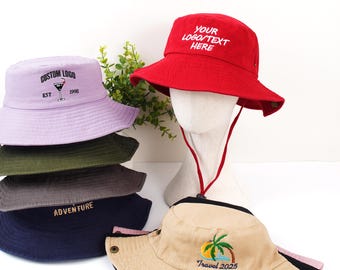Sombreros de senderismo bordados a medida, sombreros tipo pescador, sombreros con texto personalizado, sombreros para el sol con logo, sombreros de viaje, sombreros de pesca al aire libre, sombreros de camping, sombreros de verano