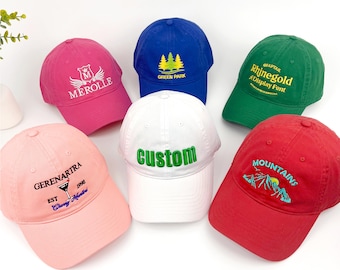 Custom Hats,Embroidered Cap with Name and Logo, Dad Cap Baseball Cap,Personalized  Cap with Embroidery, Gift For Bachelorette Party