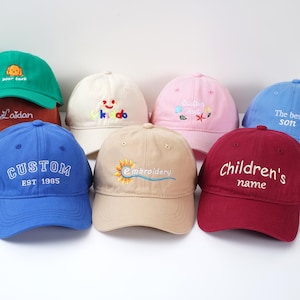 Customized kids text/logo hats,Personalized Embroidered hats,Baseball caps,Children&#39;s hats,Party Gift,Baby hat,Custom Gifts for son,daughter
