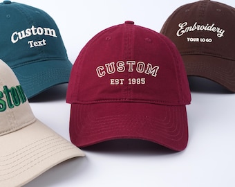 Benutzerdefinierter Text gestickter Hut, personalisierter Papa Hut, Gruppenlogo-Baseballmütze, Geschenk für Papa Mutter, Geschenk für Braut, Bachelorette, Weihnachtsgeschenk