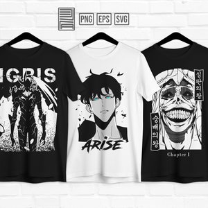 Paquete de vectores de anime, listo para imprimir, Cricut, sublimación y transferencia DTF, SVG, EPS, PNG