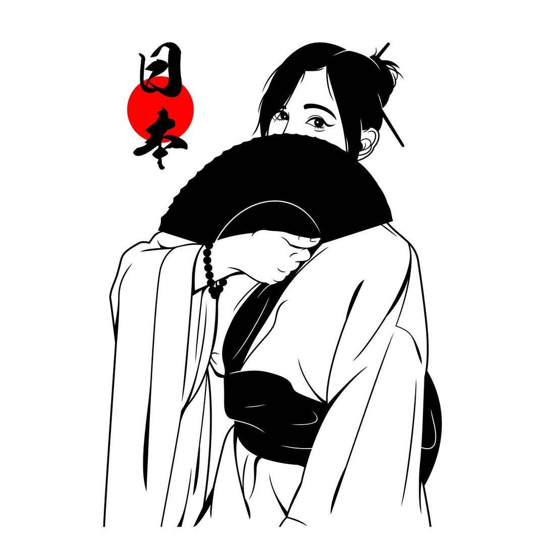 Japan Woman SVG, Japan Woman Vector, Ready for Printing on T-shirts