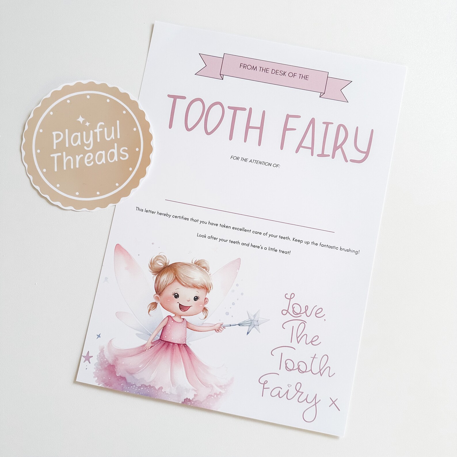 Tooth Fairy Certificate Tooth Fairy Personalised Certificates Male ...