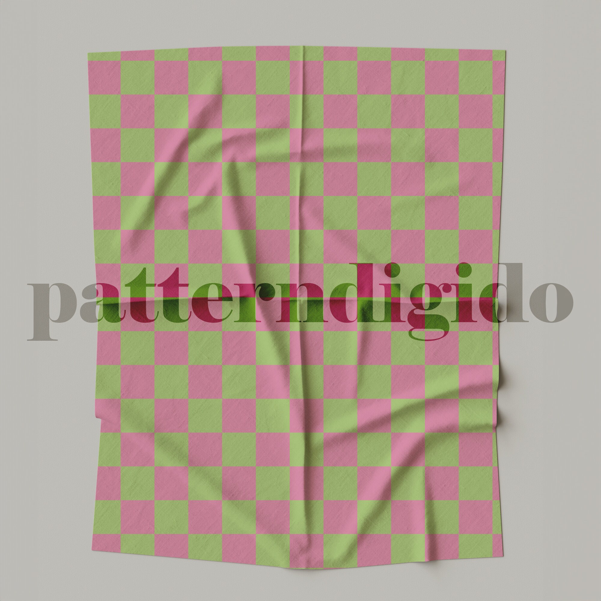 Pink and Green Checkered Seamless Pattern, Groovy Pattern