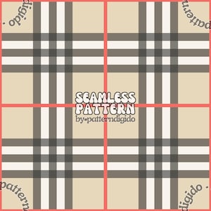 klassisches beige kariertes nahtloses Muster | hellbraun kariertes Design | beige rot braunes Muster | Tapete | Stoff | Becher | digitaler Download | T0555