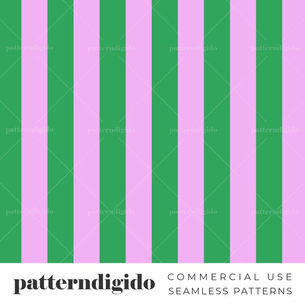 Pink and Green Stripes Seamless Repeat Pattern File, Mauve Magenta Clover Jade Stripes Seamless, Commercial Use, Digital Download, T0280