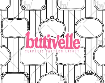 No:4 Create Your Own Frames Seamless Pattern, DIY, PNG, Seamless Pattern Layout, Whimsical, Handdrawn, Digital Download, butivelle-frames-4